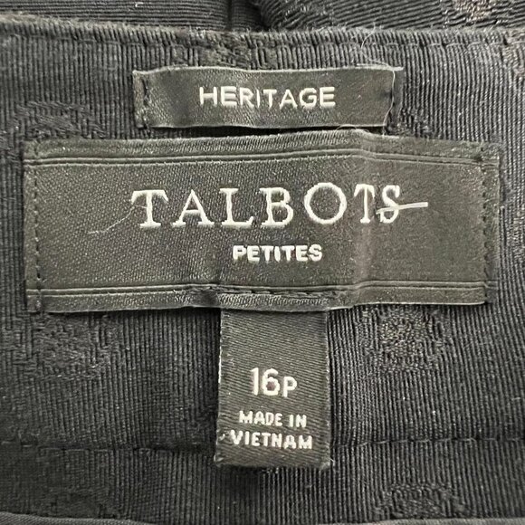 Talbots Heritage Womens Black High Rise Elastic Waist Pull On Ankle Pants Sz 16P - Picture 8 of 9